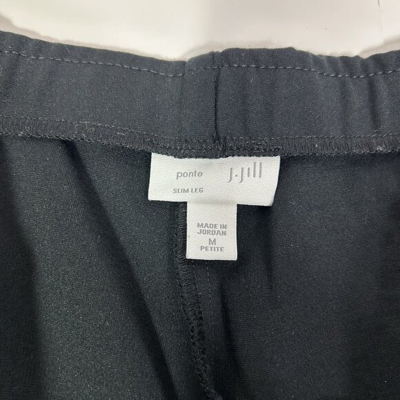 J. Jill Pants Women Black Ponte Slim Leg Pull On Pants Mid-Rise Stretch Petite M - Picture 4 of 8